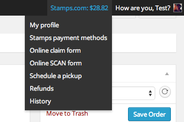 Monitor your Stamps.com account from within the WooCommerce admin.