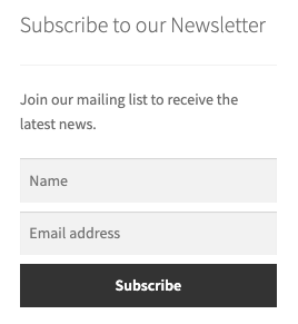 Widget Newsletter Subscription