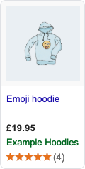 hoodie ad with product review