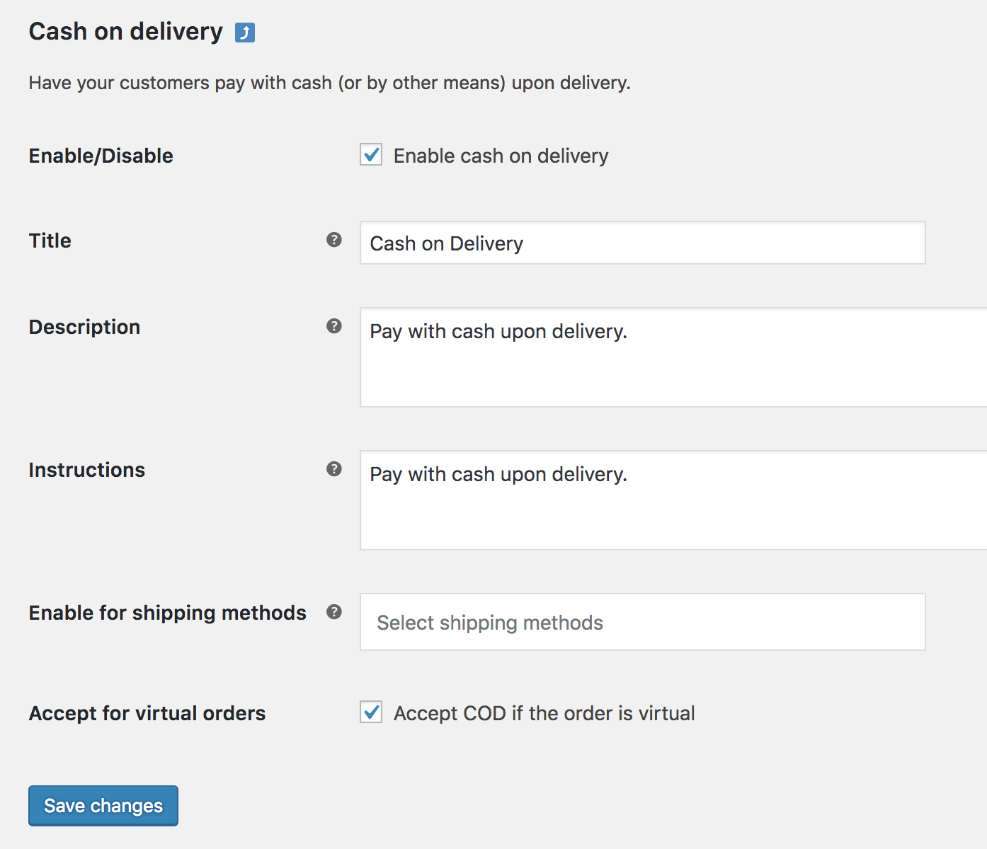 Cash on Delivery   WooCommerce