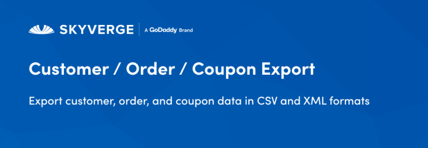 Export customer, order, and coupon data in CSV and XML formats