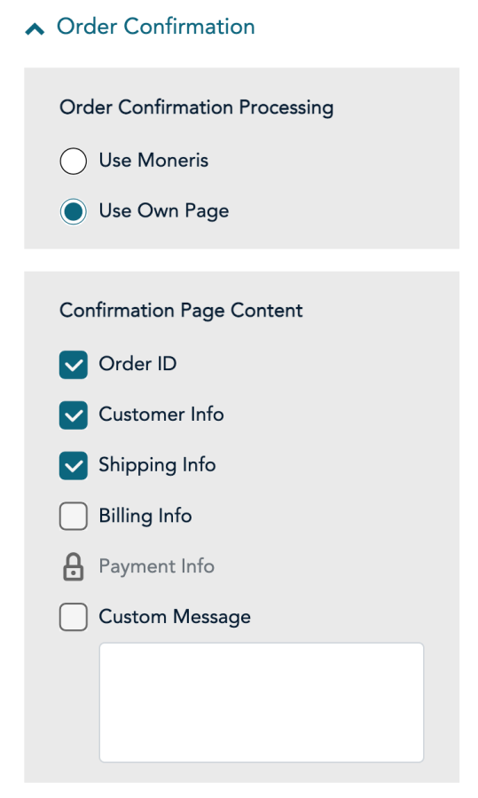 Checkout Profile Order Confirmation Selection