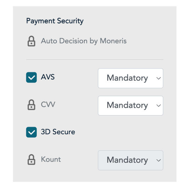 Checkout Profile Payment Security Selection