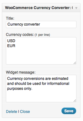 Currency Converter Widget - 