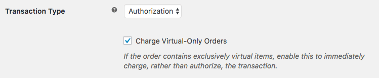 WooCommerce Authorize.Net AIM Virtual order charges