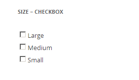 Products - Size Checkbox WordPress