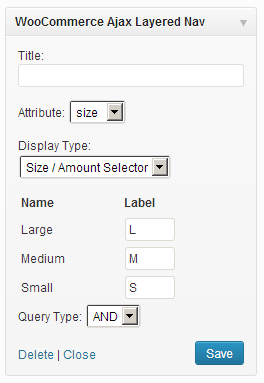 Widgets - Size ‹ WordPress — WordPress
