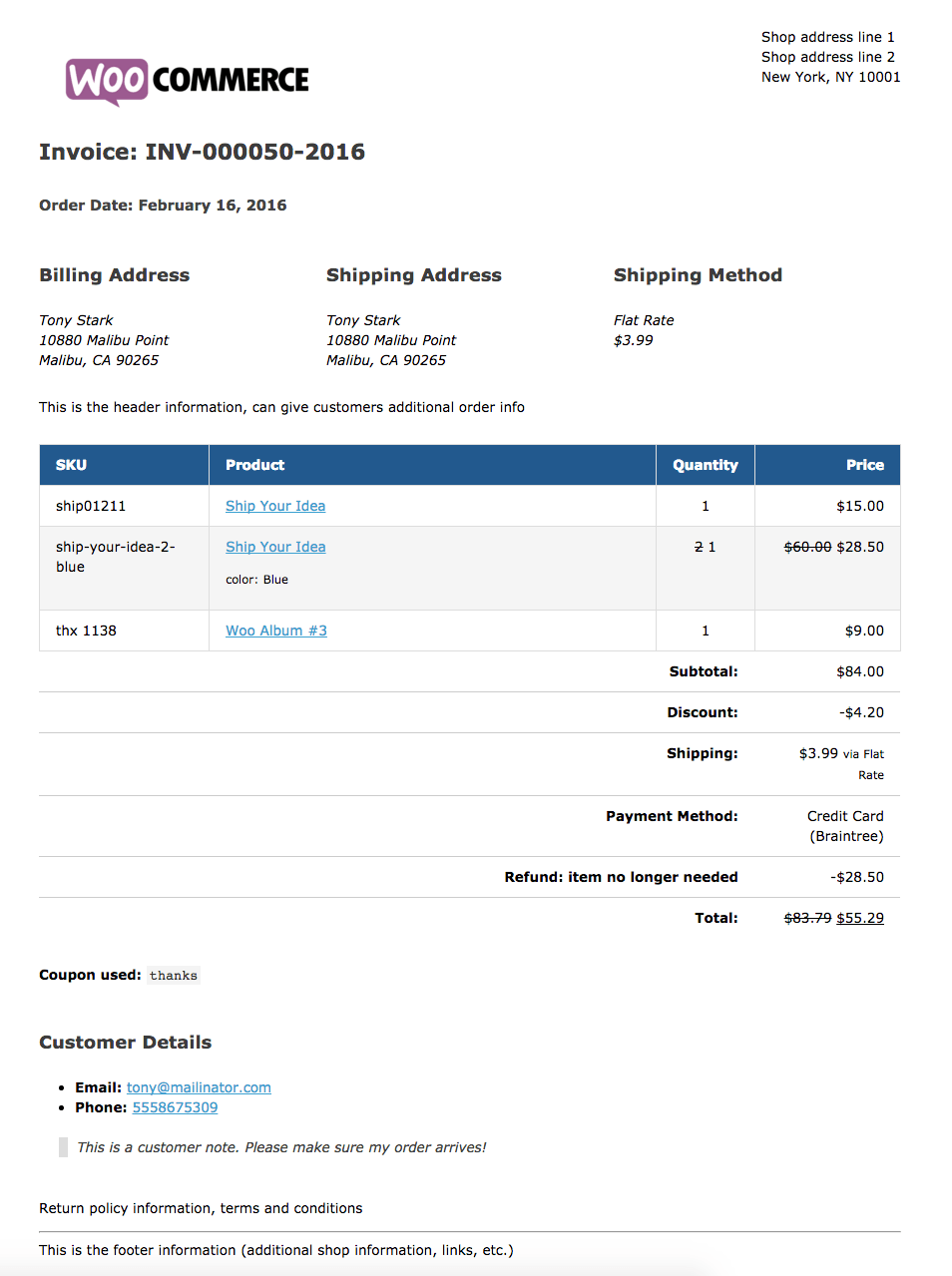 WooCommerce Invoices & Lists - WooCommerce