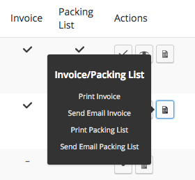 Acción de orden abierta de WooCommerce Print Invoices/Packing lists