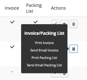 WooCommerce Print Invoices / Packing Lists order action  opened