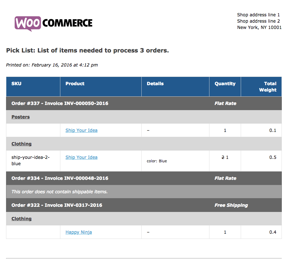 woocommerce print invoices packing lists woocommerce