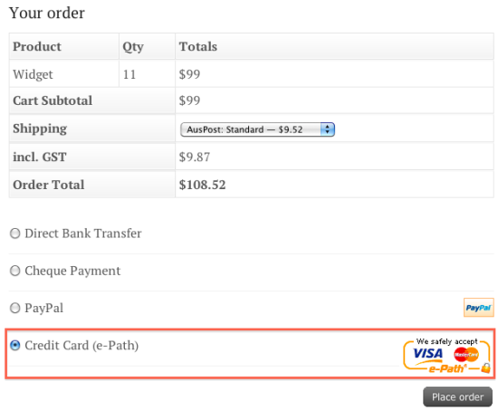 WooCommerce Checkout with e-Path Payment Option