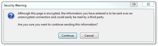 Firefox SSL Warning Message