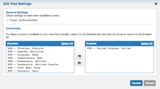 WooCommerce Cyber Source Add currencies