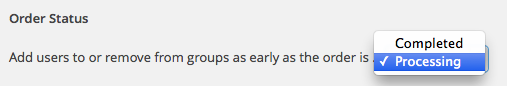 Groups WooCommerce Order Status Setting