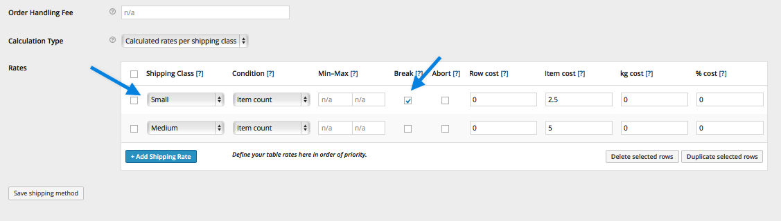 Table Rate Merging Shipping Example 3