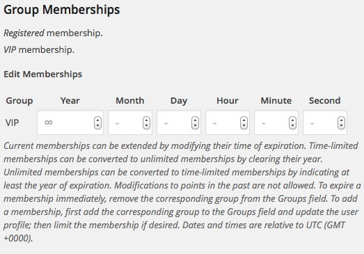 User Profile Memberships
