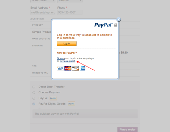 PayPal Buy as Guest