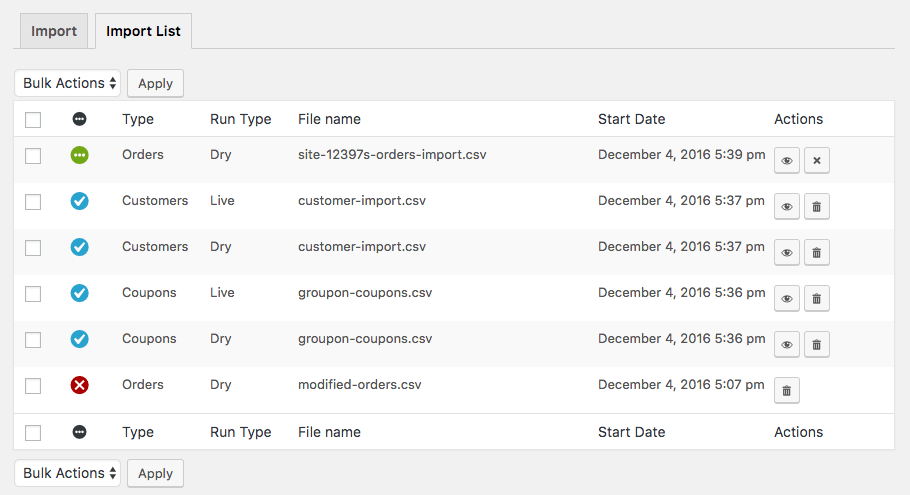 WooCommerce Customer / Coupon / Order CSV Import List