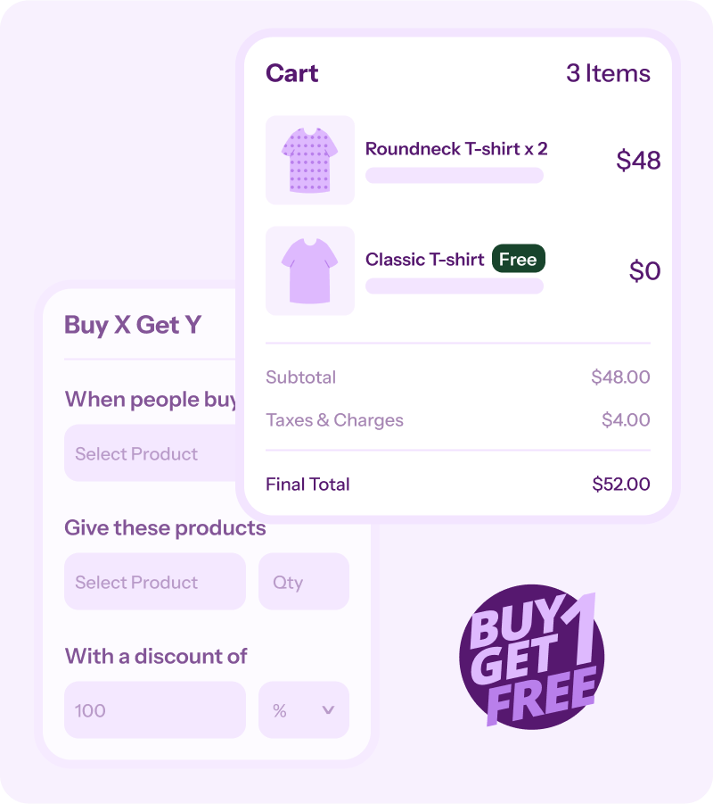 WooCommerce BOGO buy one get one get more free product gift type discounts plugin