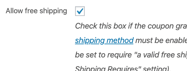 free shipping setting in Smart Coupons