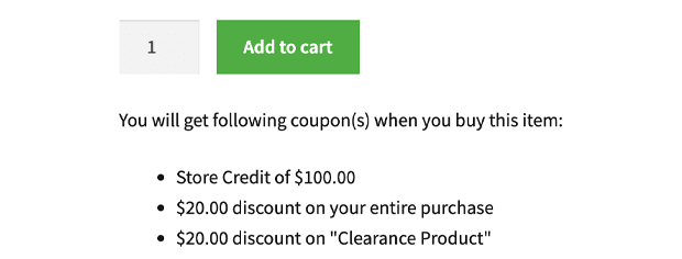 coupon with product purchase