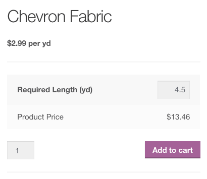 WooCommerce Measurement Price Calculator: precio por yarda (0,9 m)