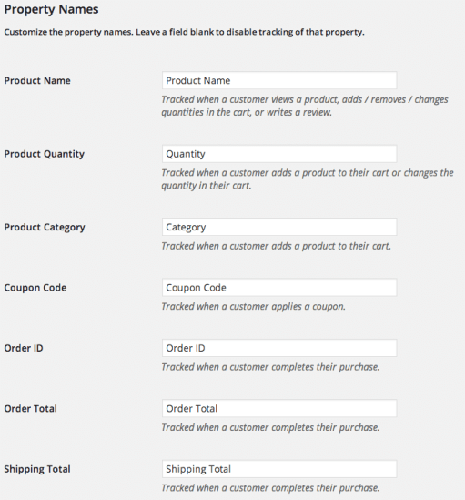 WooCommerce Mixpanel Property Names