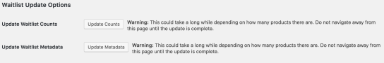 Update options available for the Waitlist plugin found on the settings page