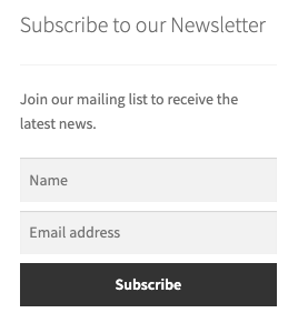 Newsletter subscription widget