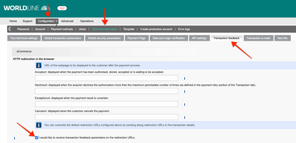 WooCommerce Worldline (Ogone platform) HTTP redirection