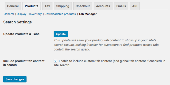 WooCommerce Tab Manager: Settings