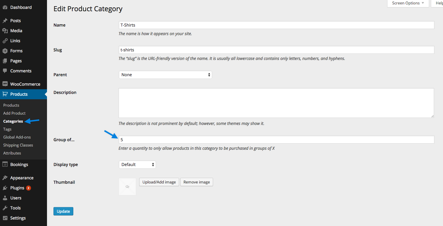 WooCommerce Min Max Quantities - Group Of