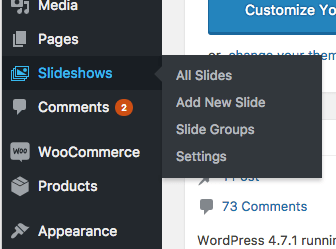 WooSlider in WordPress admin