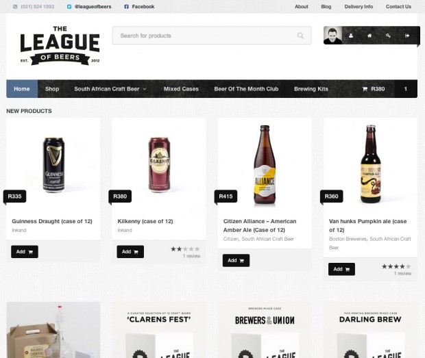 Superstore running on the League of Beer website.