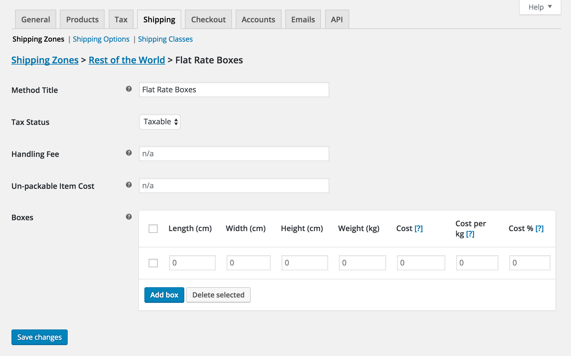 Rate box. Ships плагин. flat rate.