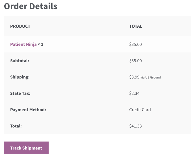 WooCommerce Shipwire: Customer track order