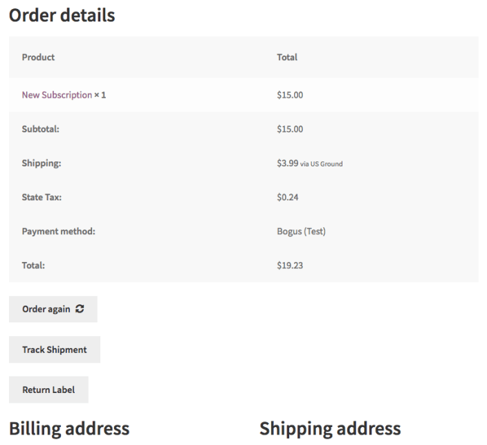 WooCommerce Shipwire: view order return label