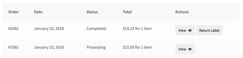 WooCommerce Shipwire My Account > orders