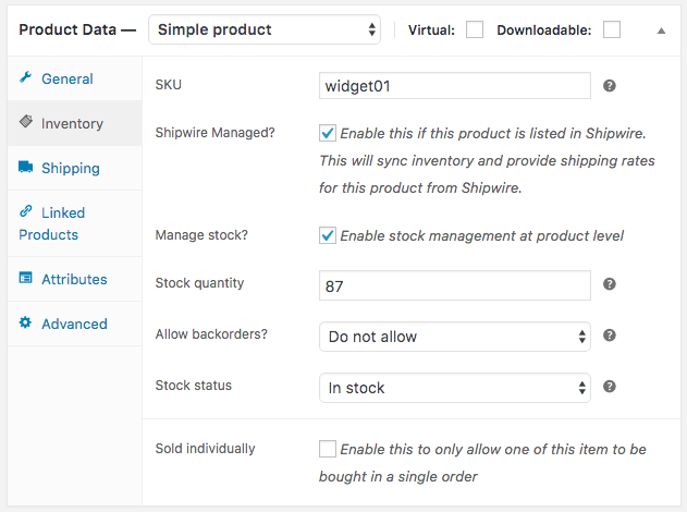 WooCommerce Shipwire: Enable Shipwire Sync