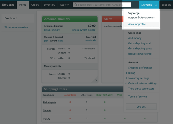 WooCommerce Shipwire: Setup, step 1