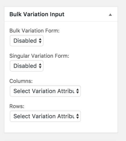 WooCommerce Bulk Variation Forms Documentation - WooCommerce