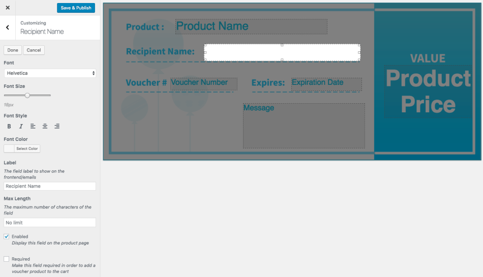 WooCommerce PDF Product Vouchers: editar plantilla de cupón