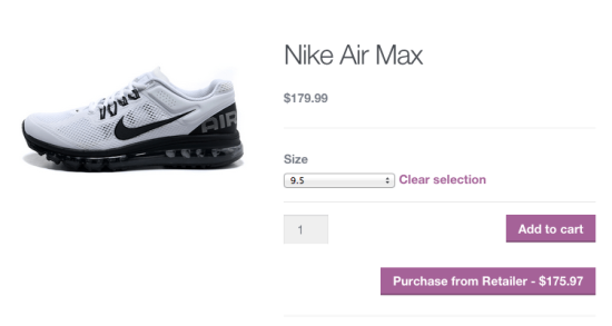 WooCommerce product retailers variable product display