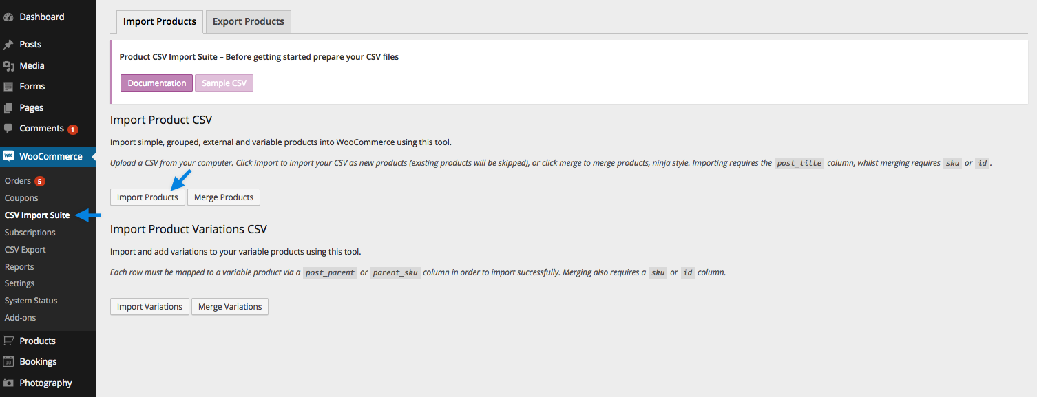 WooCommerce - Product CSV Import - Import
