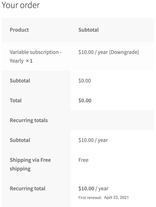 Subscription Switching Process and Costs Documentation - WooCommerce