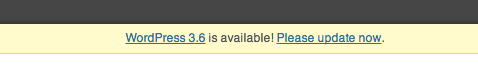 WordPress update notification