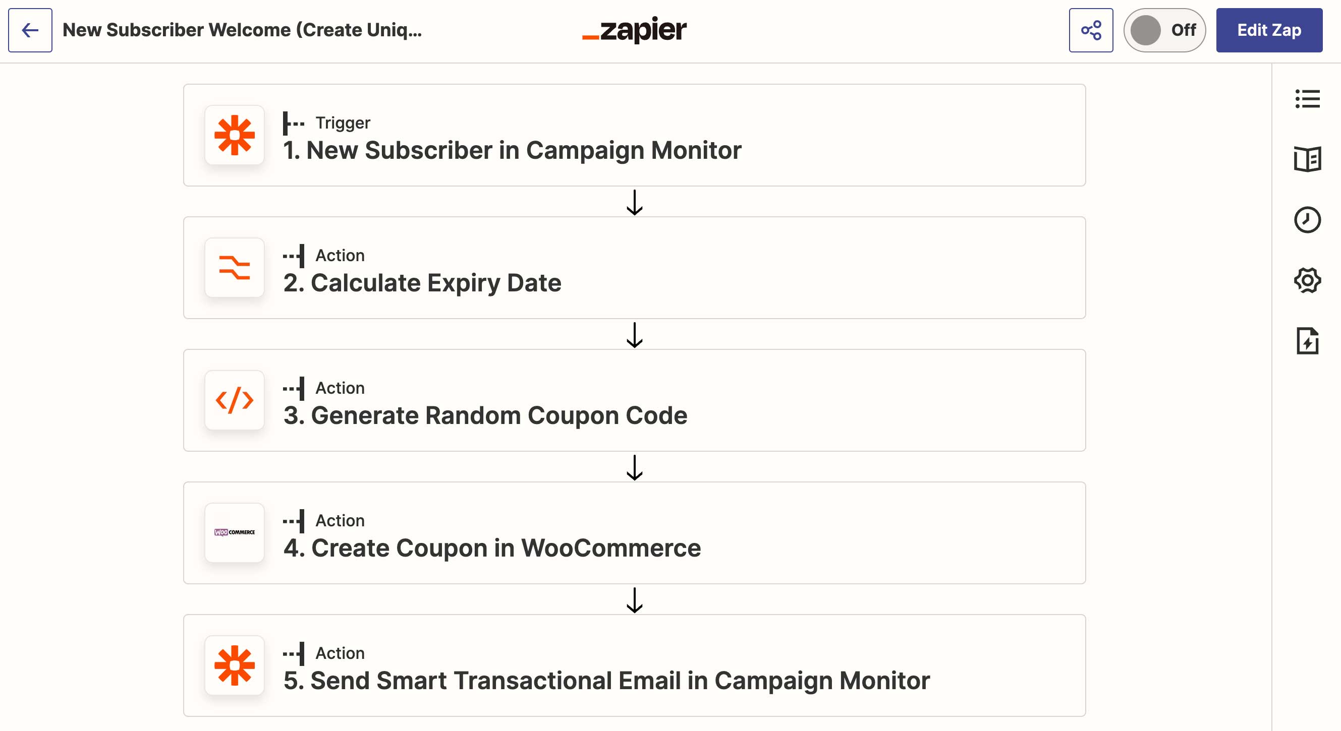 Example Zap: New Subscribers Get a Unique Coupon Code Automatically