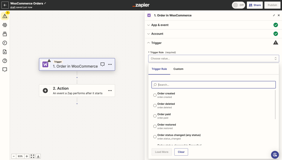 WooCommerce Zapier Order Trigger Events