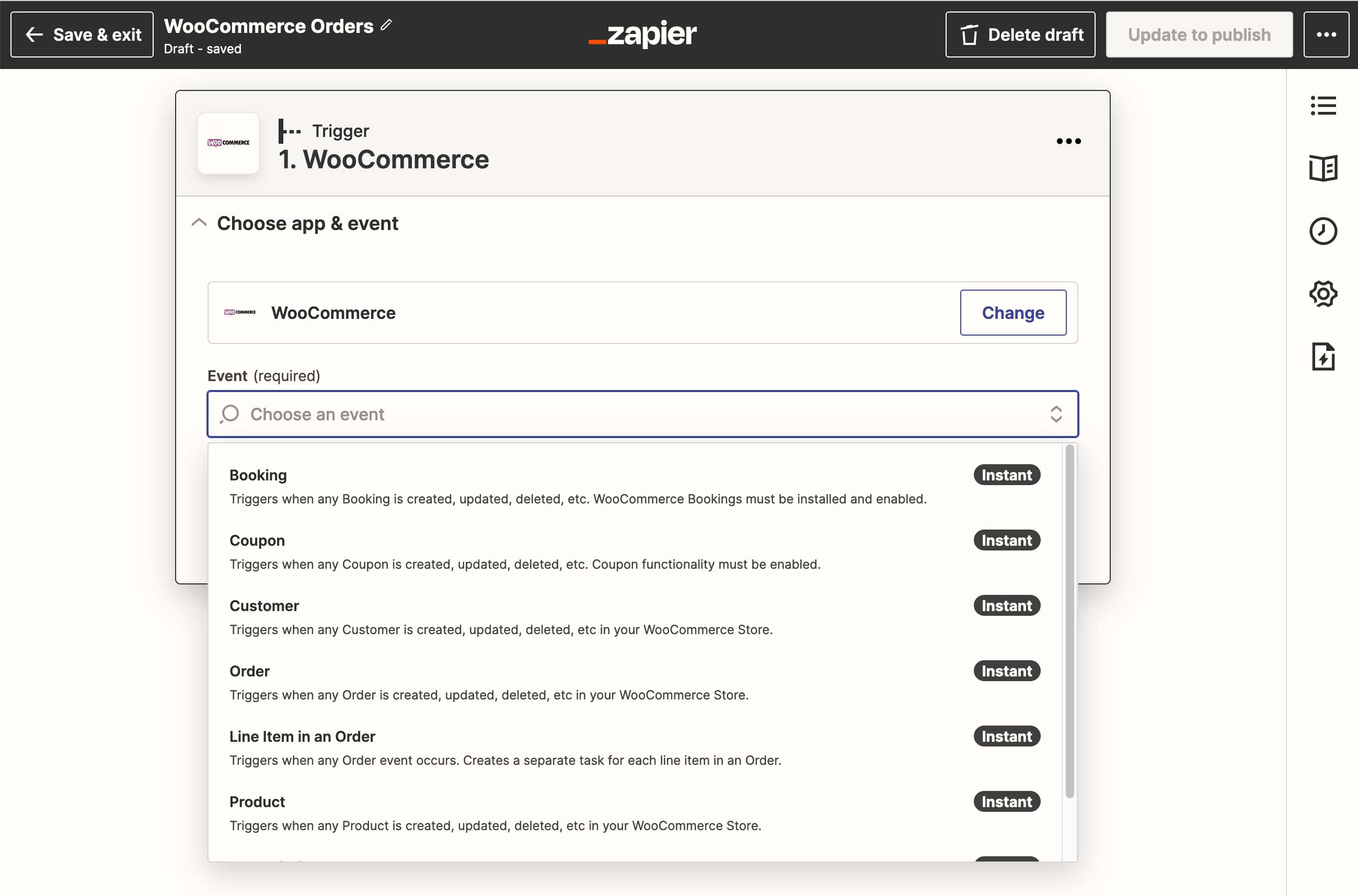 Available WooCommerce Triggers